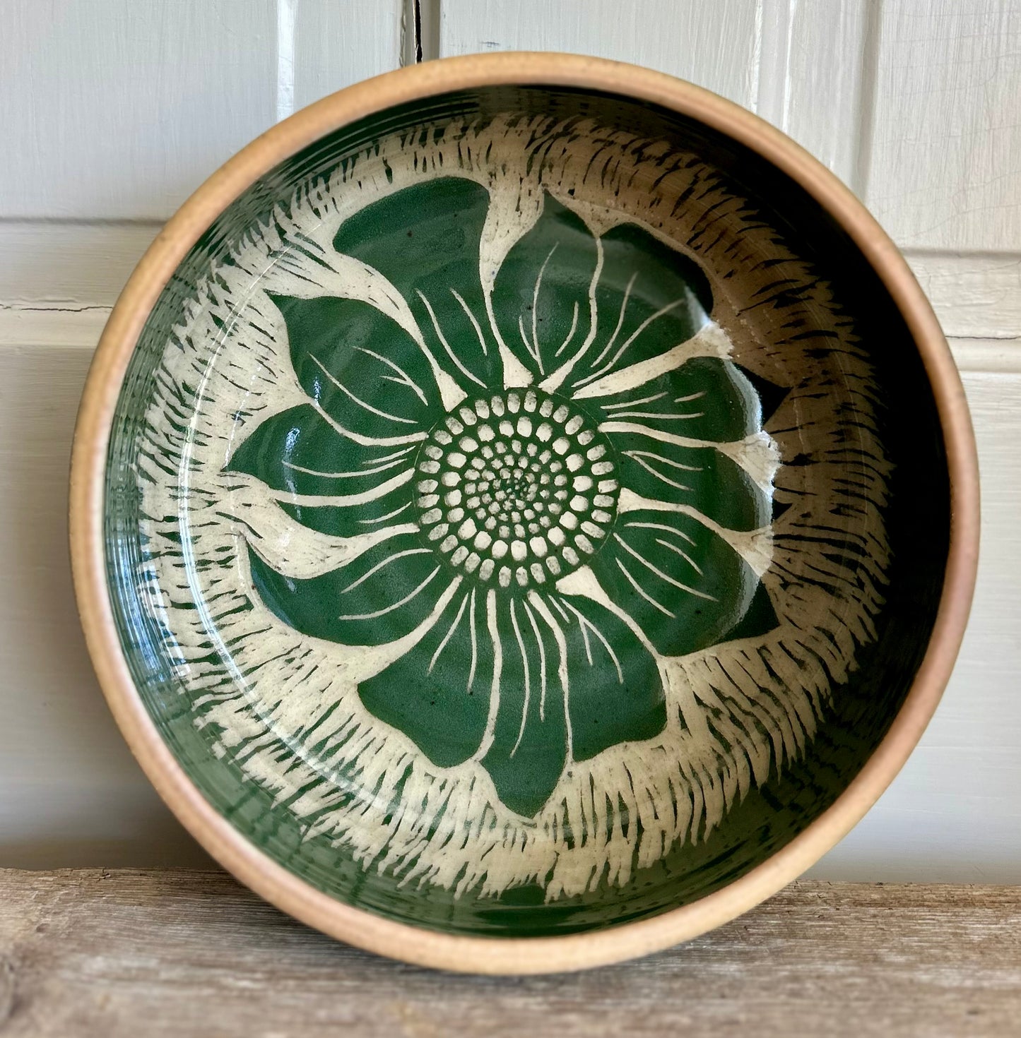 Copper Patina Sunflower Bowl