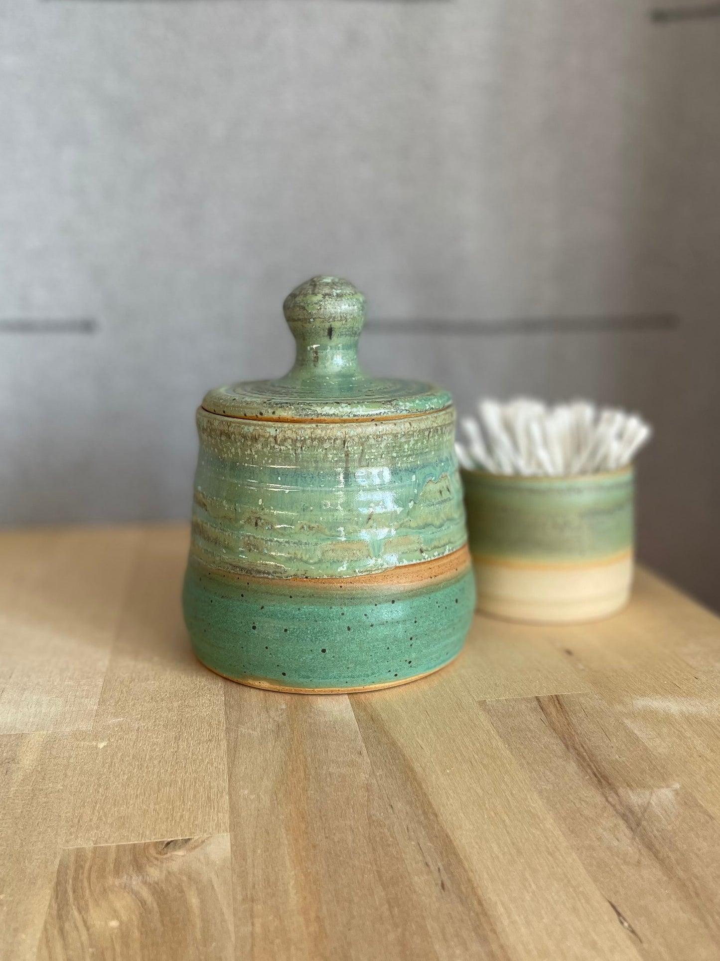 Lichen over Grass Storage Jar