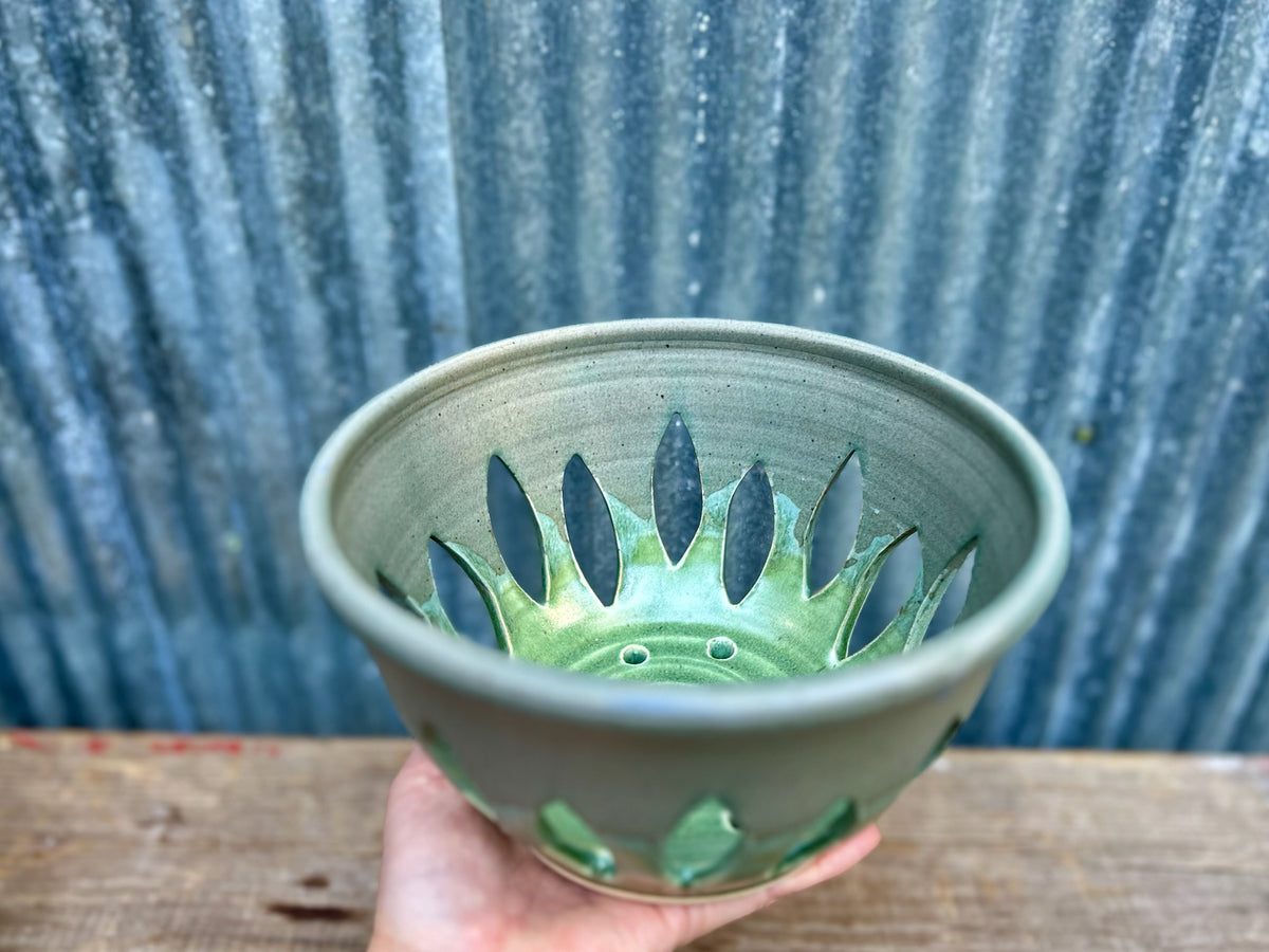 Mossy Slate Colander Bowl