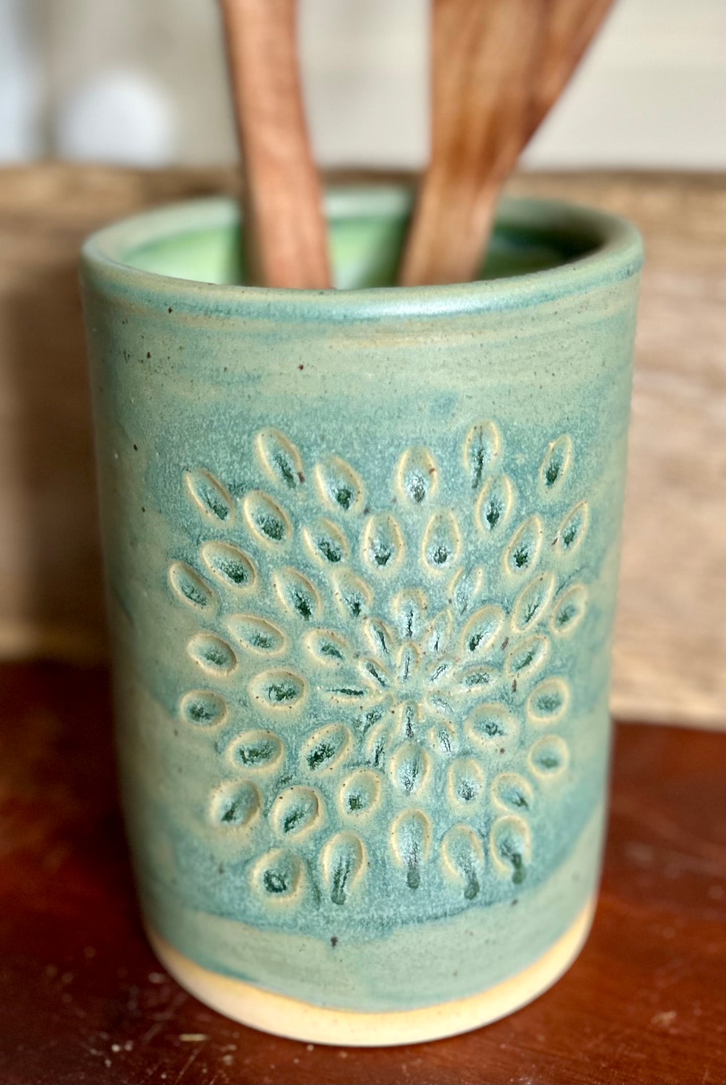 Moss Fossil Utensil Holder