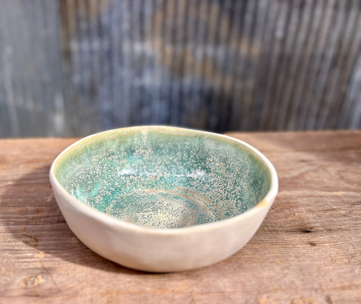 Green Tea & Alabaster Serving Bowl