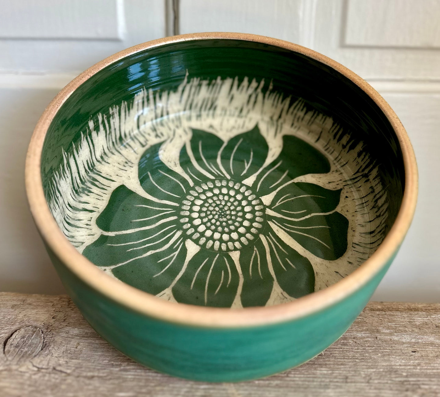 Copper Patina Sunflower Bowl