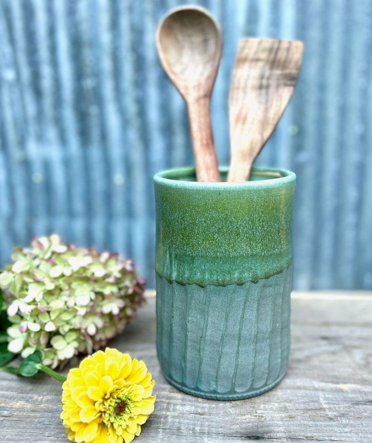 Mossy Slate Utensil Holder