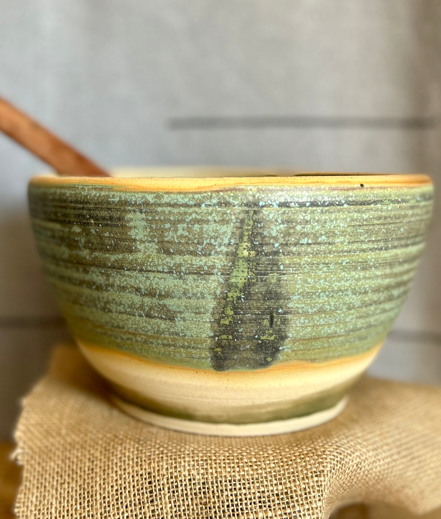 Lichen Over A Pond Serving Bowl