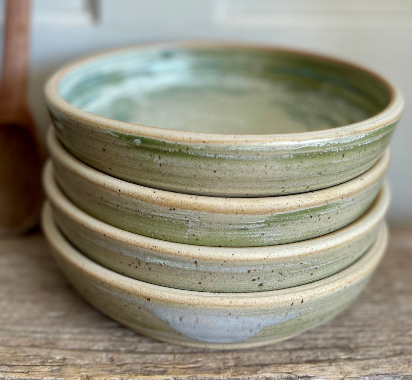 Green Tea Pasta Bowl, set of 4