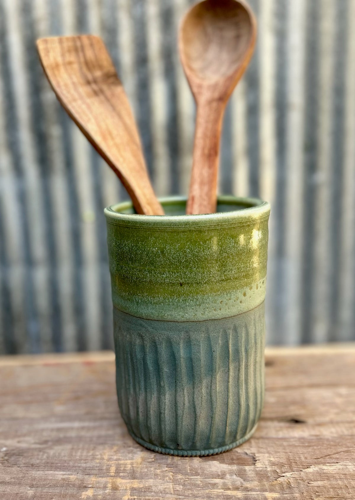 Mossy Slate Utensil Holder