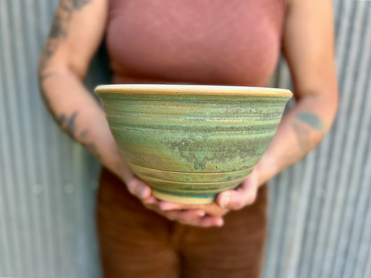 Olive Blossom & Lichen Serving Bowl