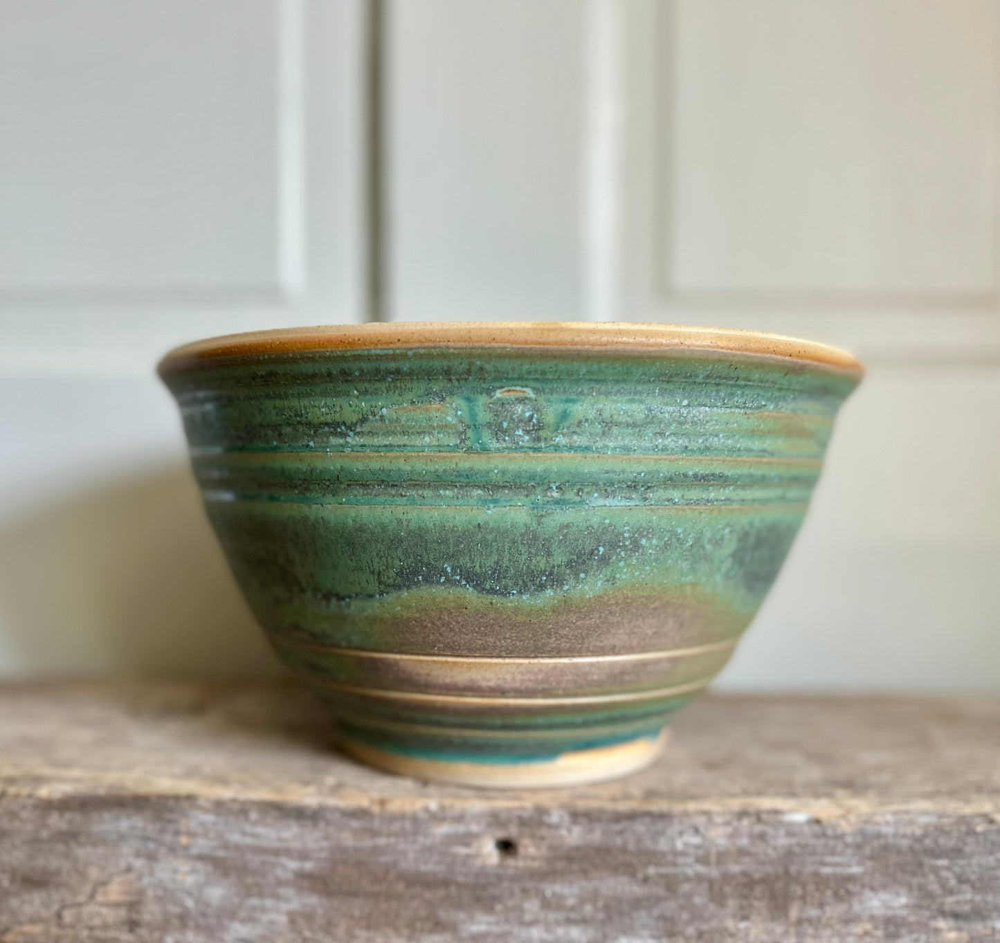 Olive Blossom & Lichen Serving Bowl