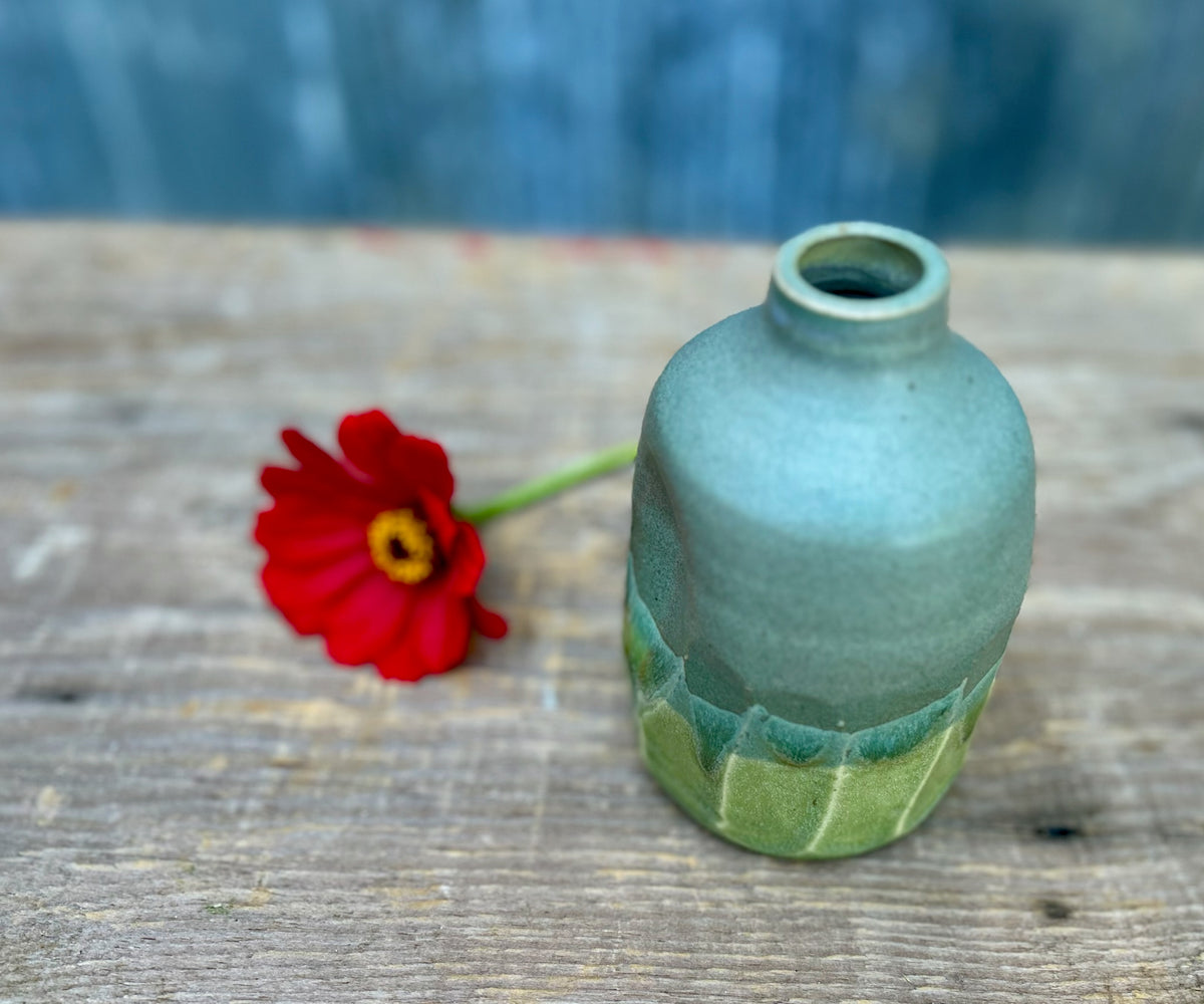 Slate Over Moss Vase