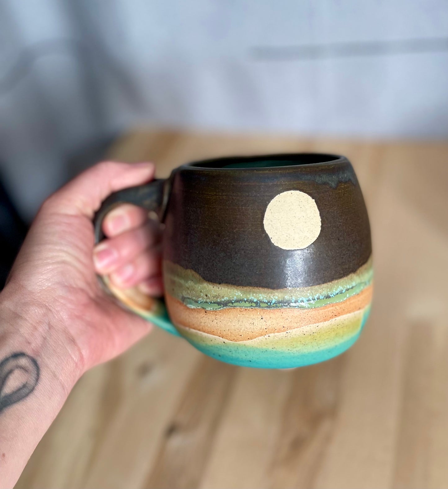 Round Full Moon Mug Satin Patina