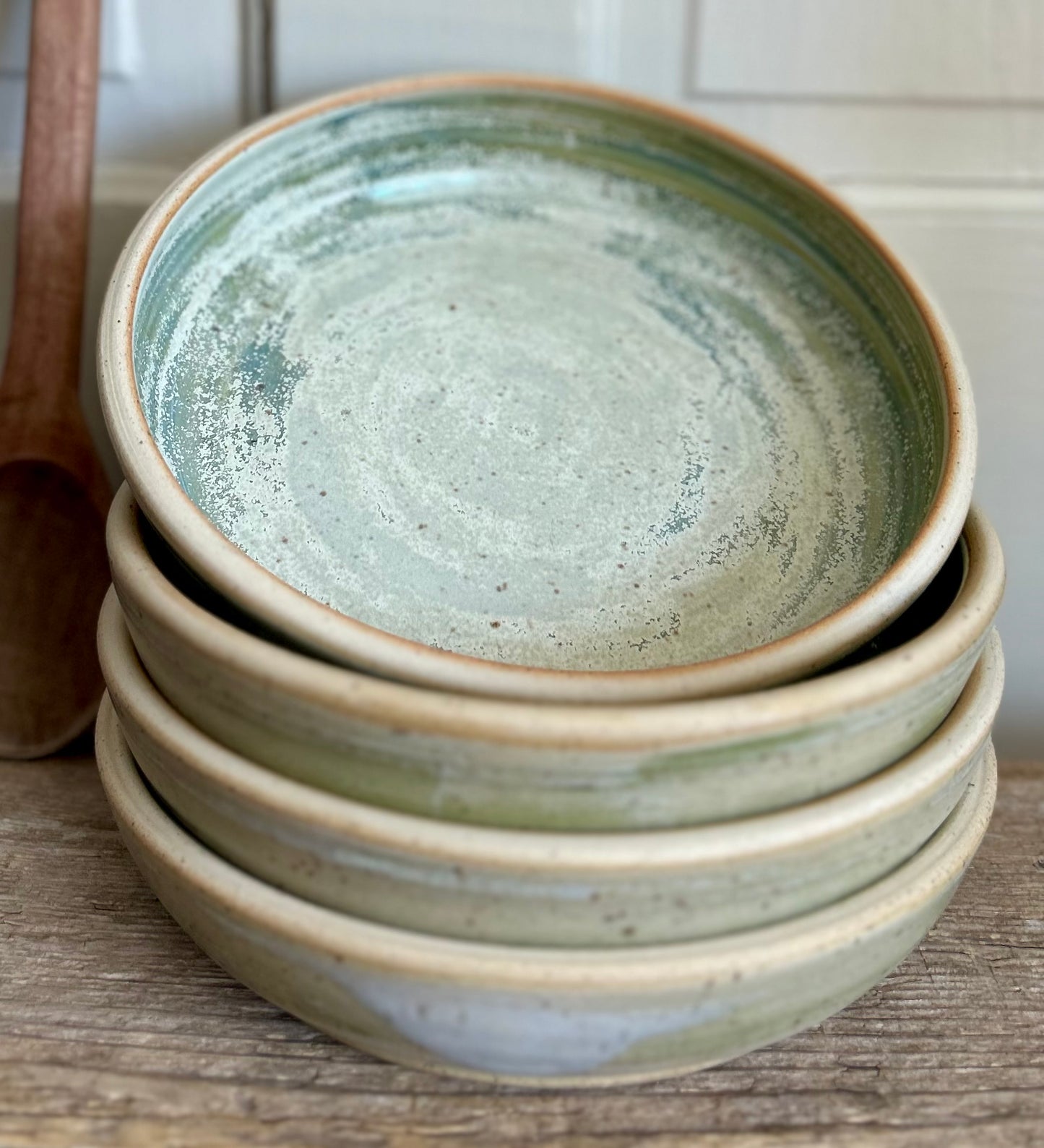 Green Tea Pasta Bowl, set of 4