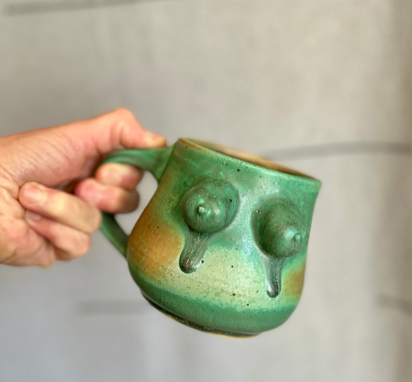 Copper Patina Goddess Mama Mug (Right Hand)