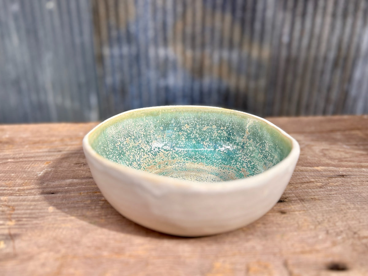 Green Tea & Alabaster Serving Bowl