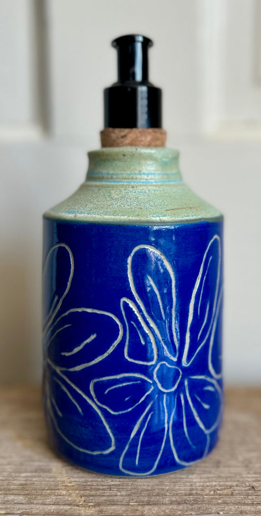 Cobalt Carved Floral