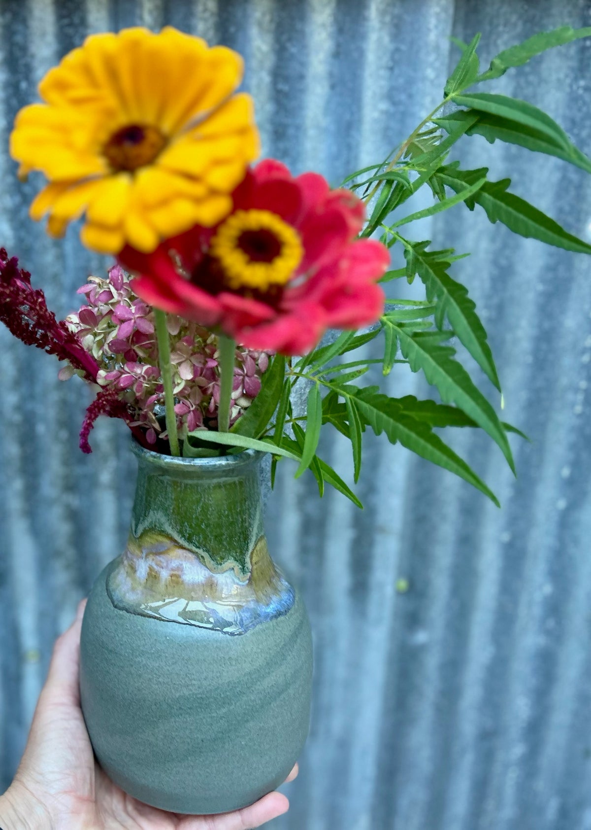 Mossy Slate Vase