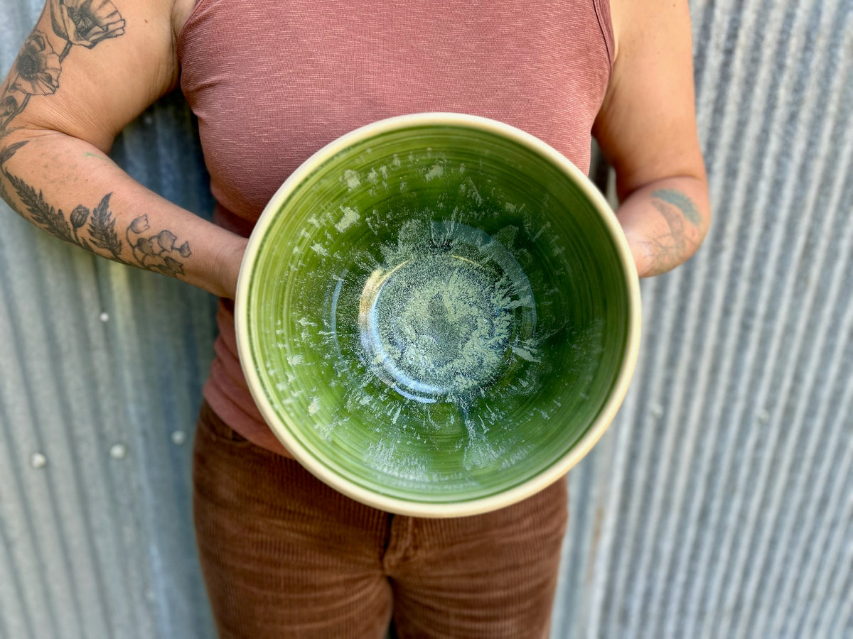 Olive Blossom & Lichen Serving Bowl