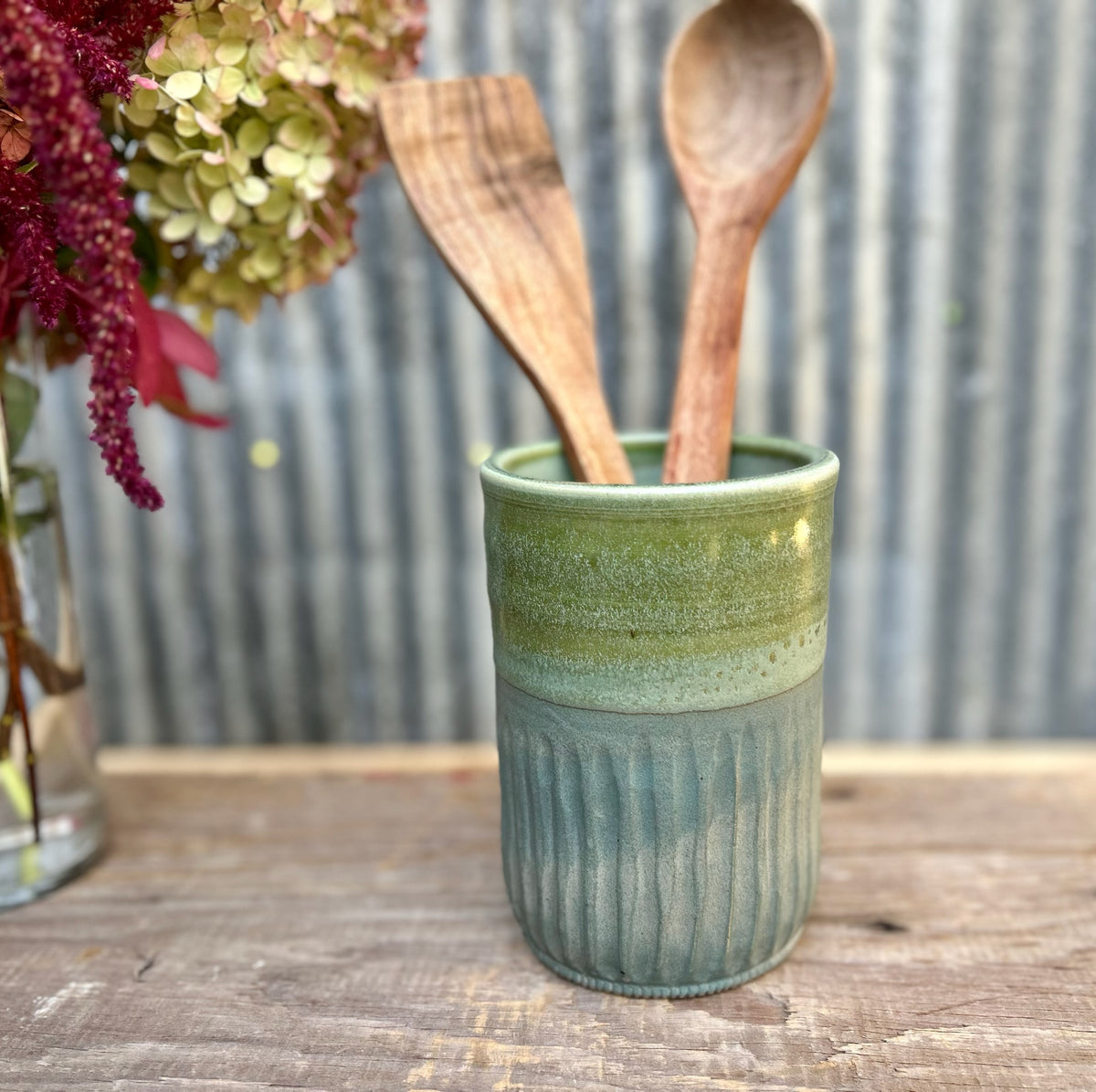 Mossy Slate Utensil Holder