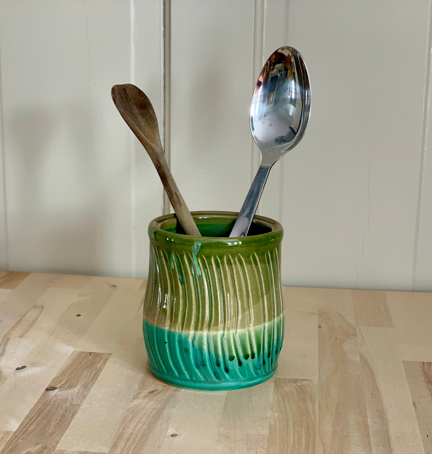 Carved Utensil Holder