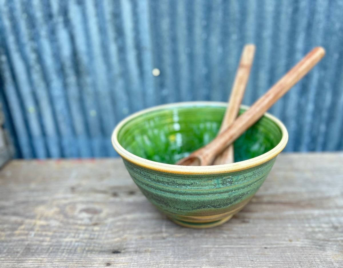 Olive Blossom & Lichen Serving Bowl