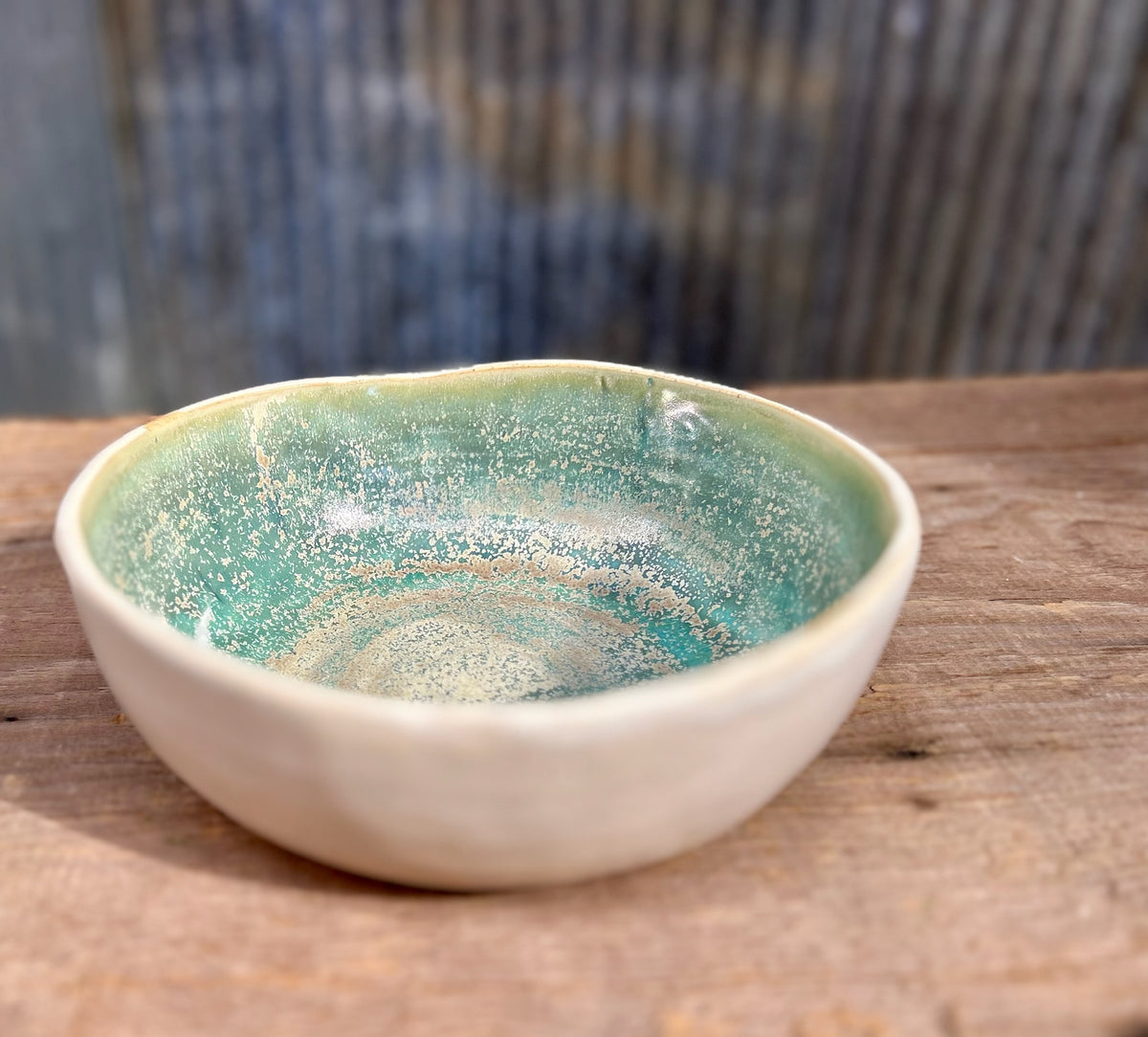 Green Tea & Alabaster Serving Bowl