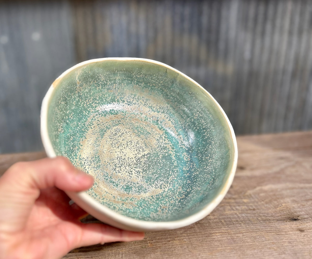Green Tea & Alabaster Serving Bowl