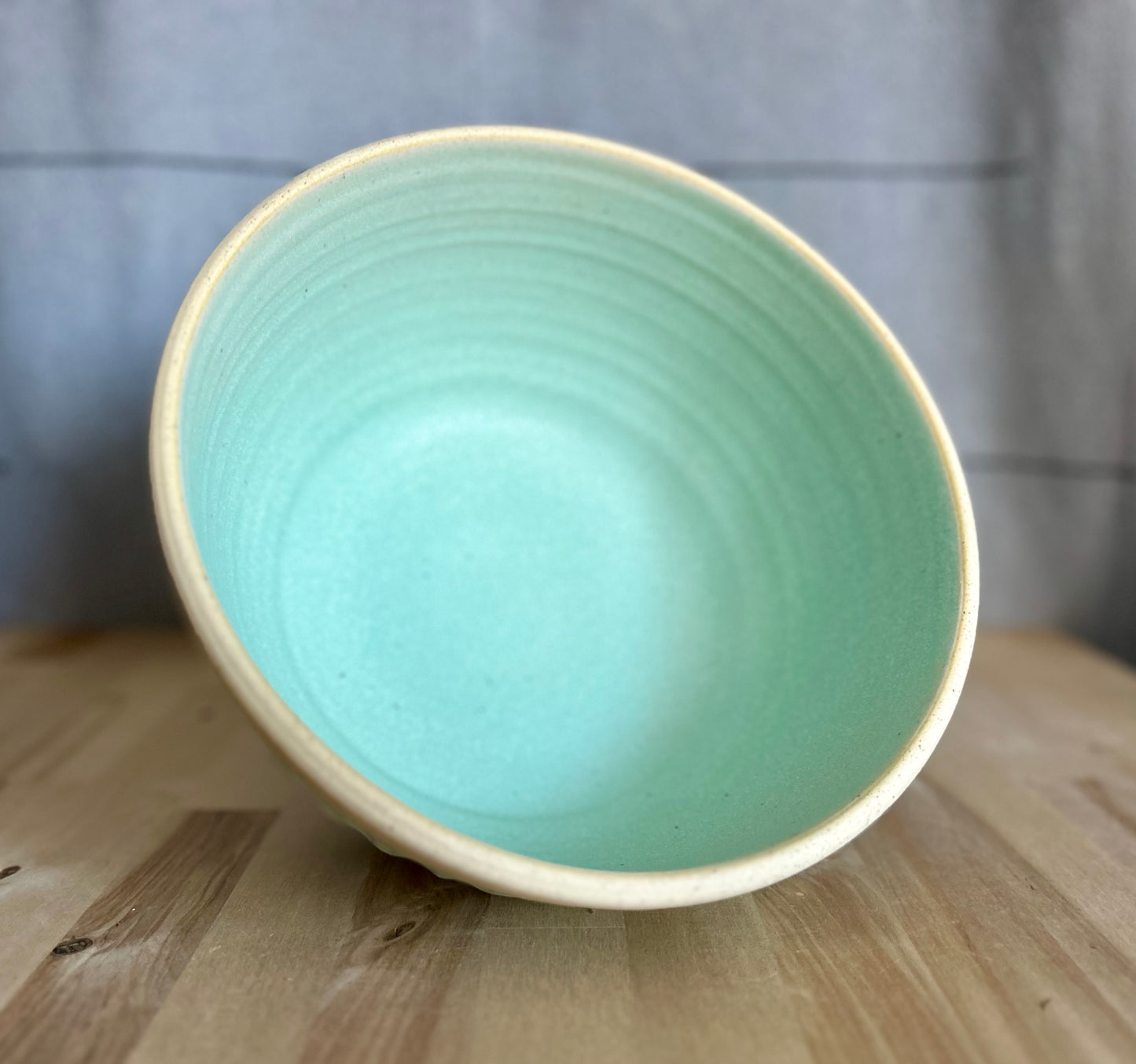 Spring Mint Fluted Serving Bowl