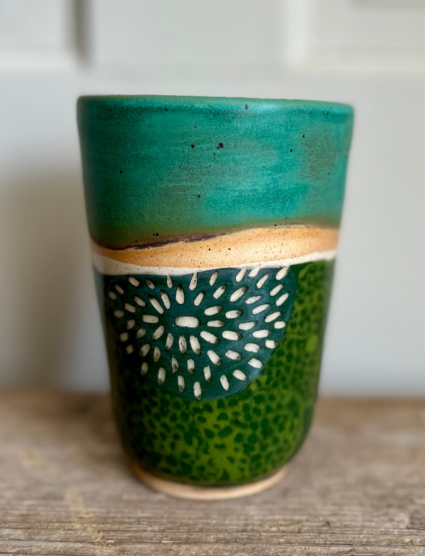 Abstract Floral Carved Tumbler