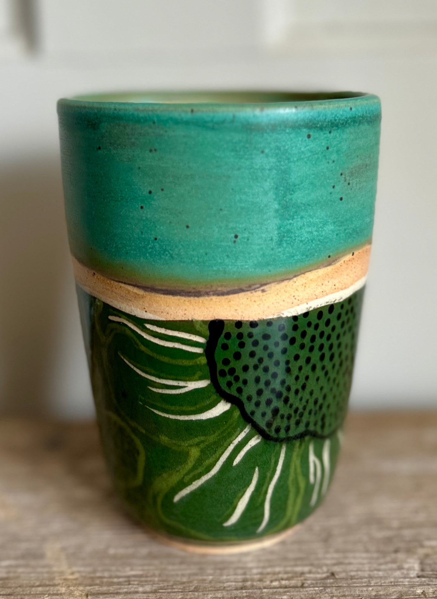 Abstract Floral Carved Tumbler
