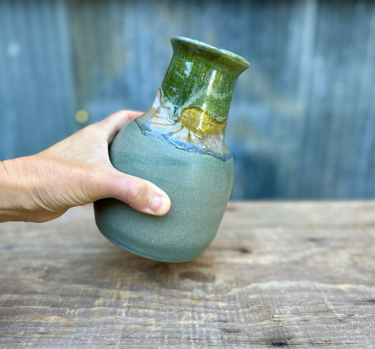 Mossy Slate Vase