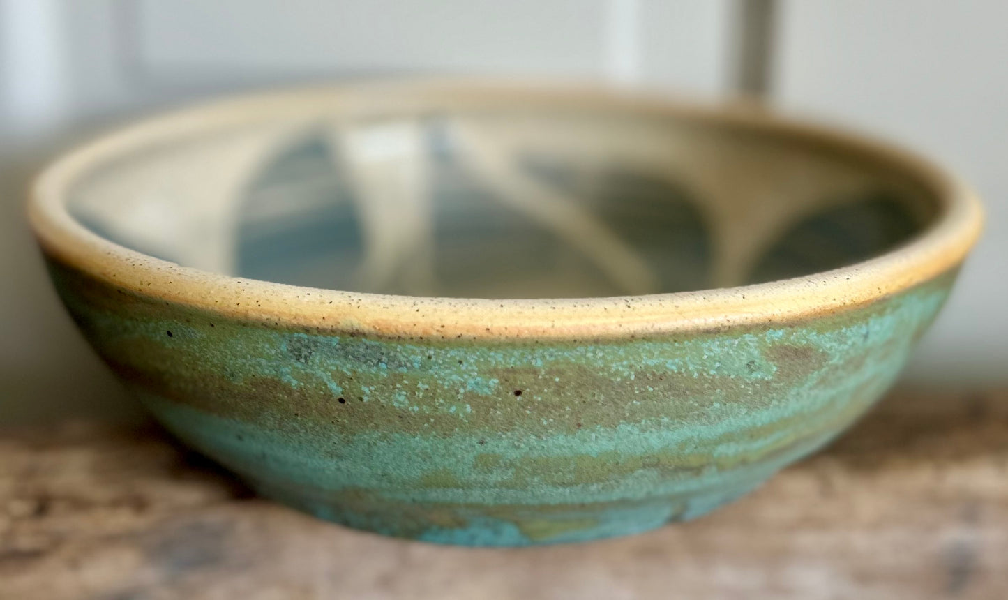 Abstract Floral Serving Bowl