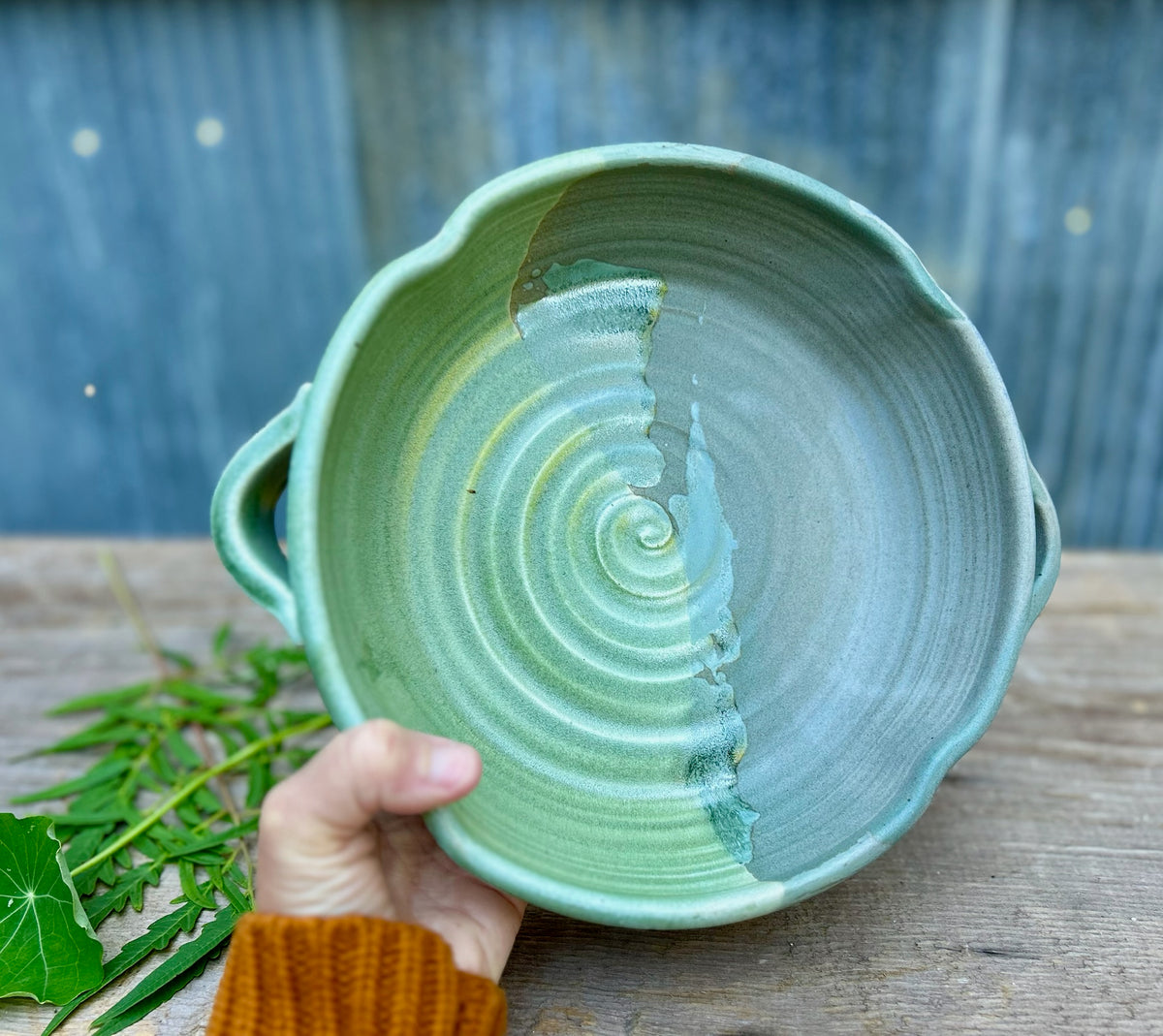 Mossy Slate Gathering Bowl