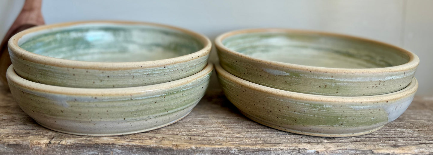 Green Tea Pasta Bowl, set of 4
