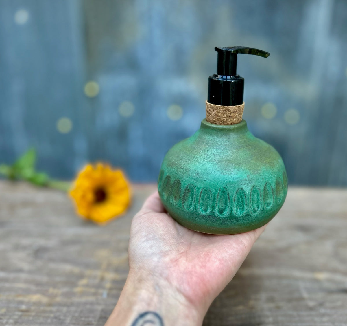 Copper Patina Soap Dispenser