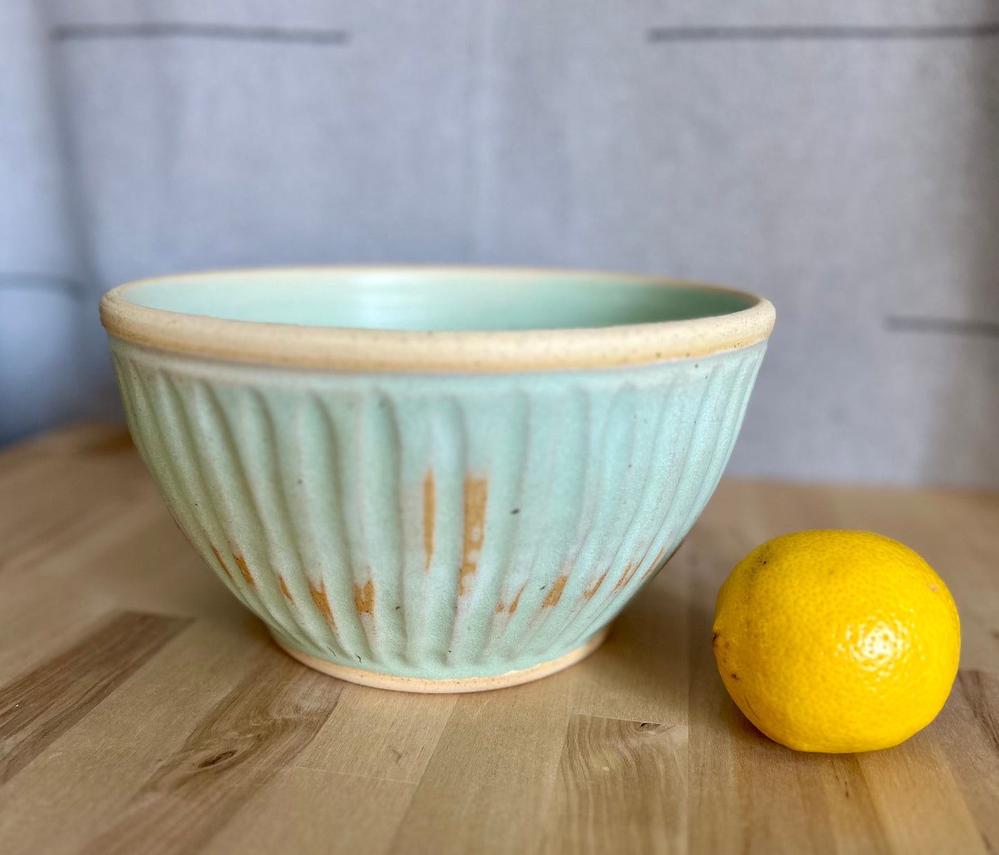 Spring Mint Fluted Serving Bowl