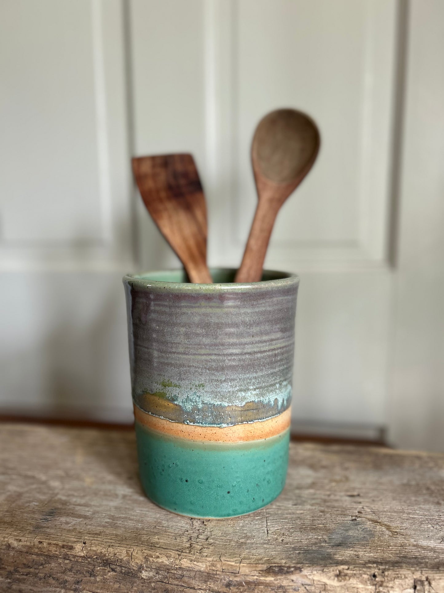 Eggplant over Grass Utensil Holder