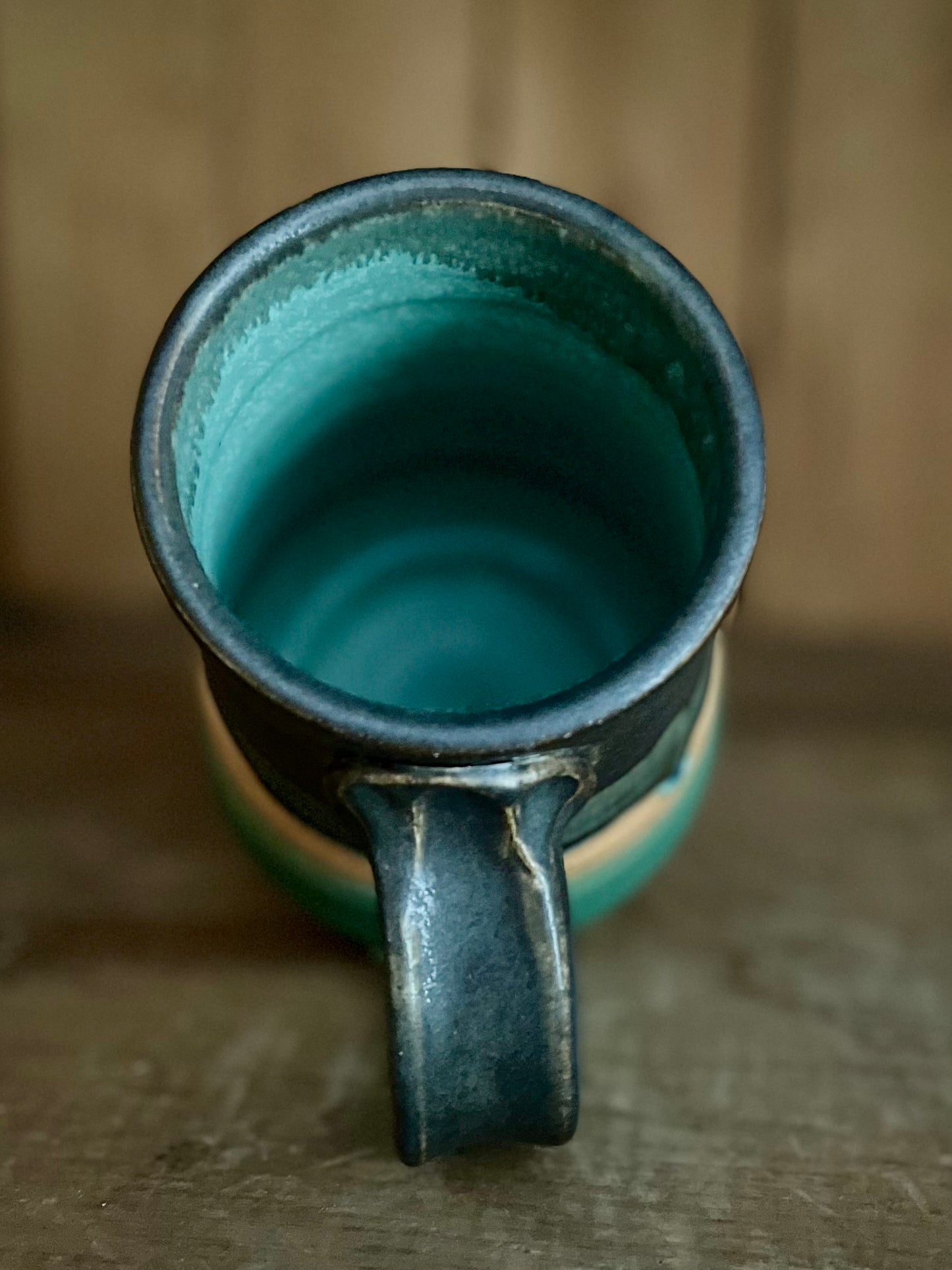 Hourglass Moon Mug Satin, Patina Bottom -- 16 oz